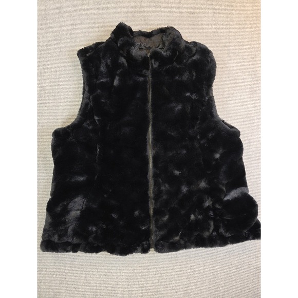 Nicole Miller Jackets & Blazers - Nicole Miller Womens Reversible Faux Fur Quilted Vest Sleeveless Jacket Sz XL
